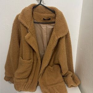 Zaful Warm Brown Teddy Jacket